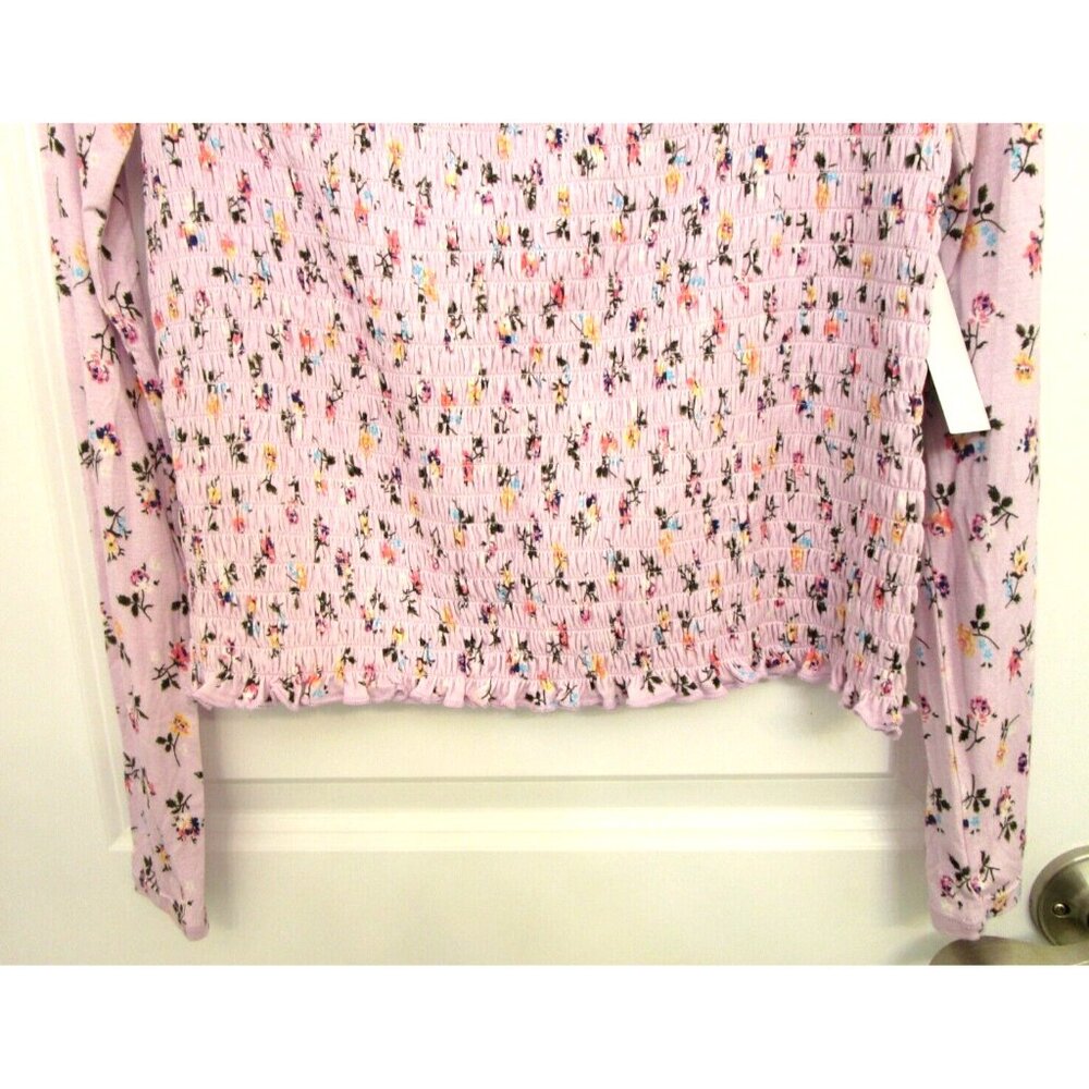 LORD & TAYLOR Design Lab Women's Lavender Floral Long Sleeve Top Large - NWT - Picture 4 of 15
